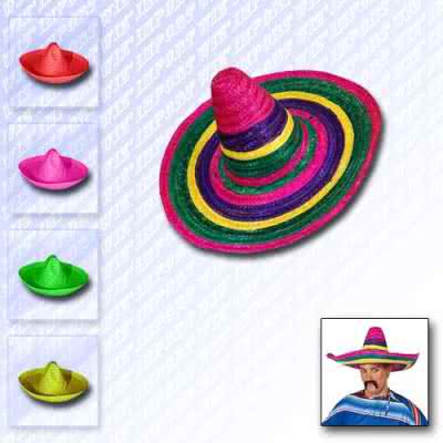 Chapeau mexicain en paille coloré